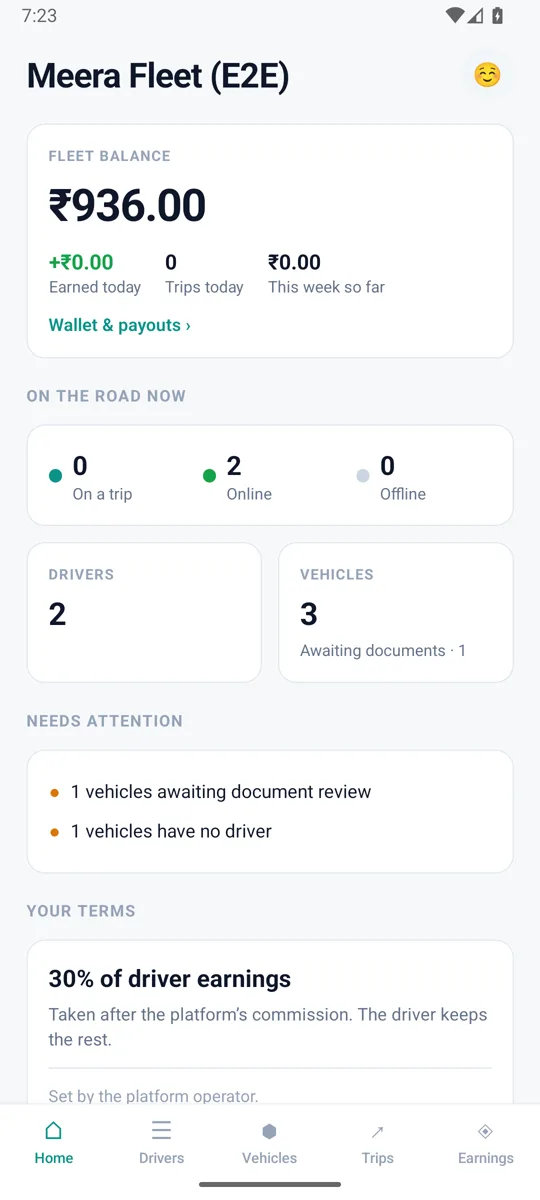 Fleet partner app